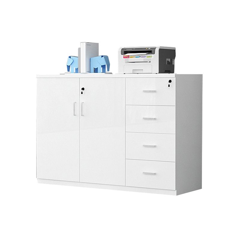 Modern File Cabinet White Wooden Frame Storage Lateral File Cabinet