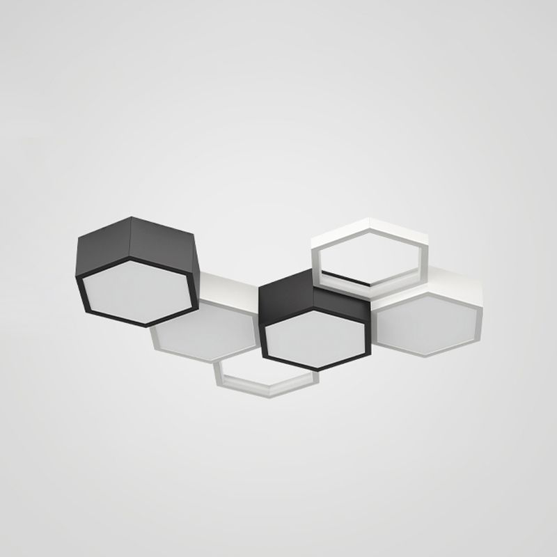 Soporte empotrado LED geométrico acrílico en luz de techo de aluminio esmerilado de estilo creativo moderno
