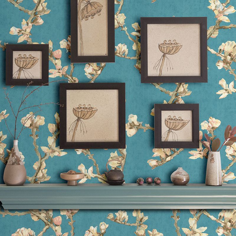 Green Floral Wallpaper 33-foot x 20.5-inch Vinyl Decorative Wall Covering