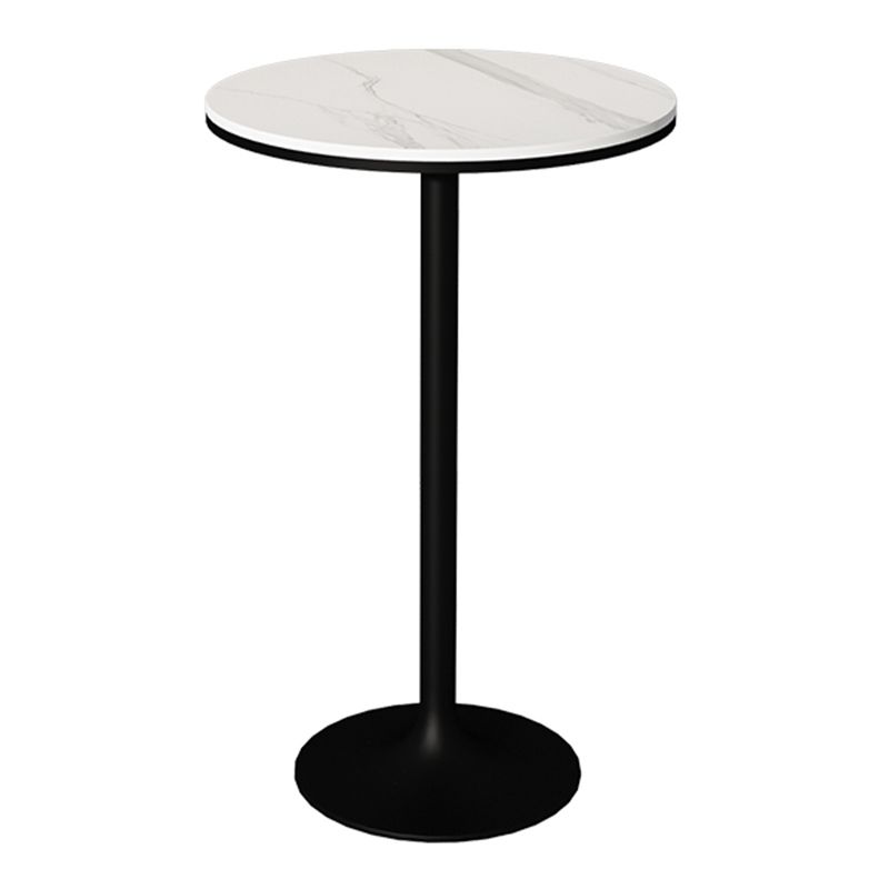 Modern Round Bar Table Set 1/3 Pcs Stone Top Bar Table and Metal Stools