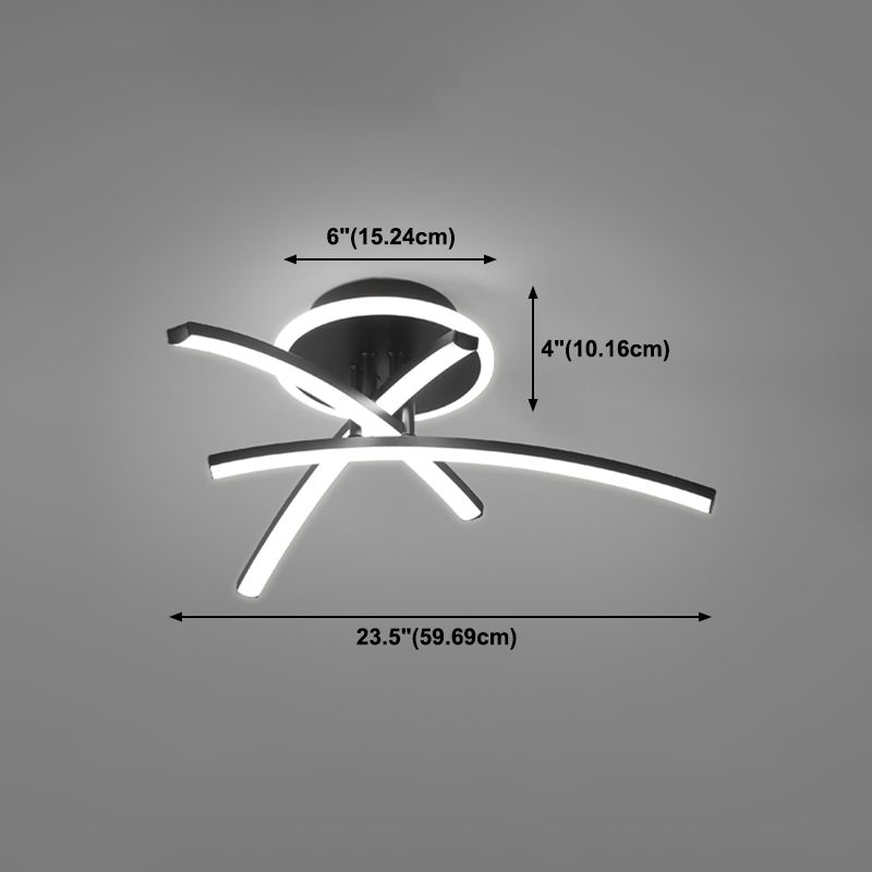 Lampada da soffitto a semi-incasso Line Lampada da soffitto moderna in metallo per soggiorno a LED