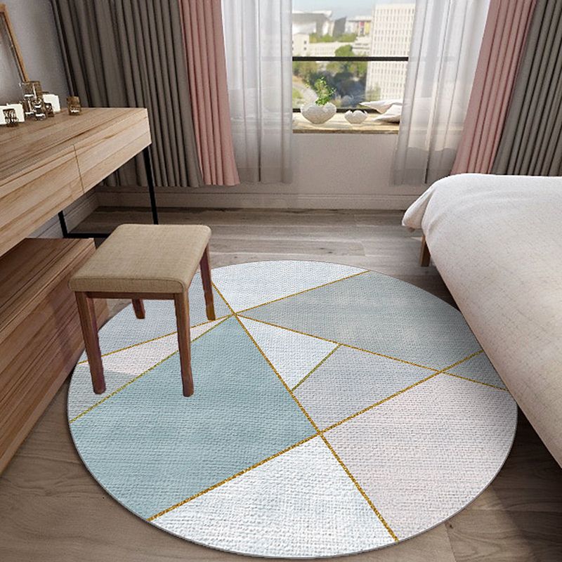 Black Diamond Rug Polyster Simple Rug Washable Rug for Living Room
