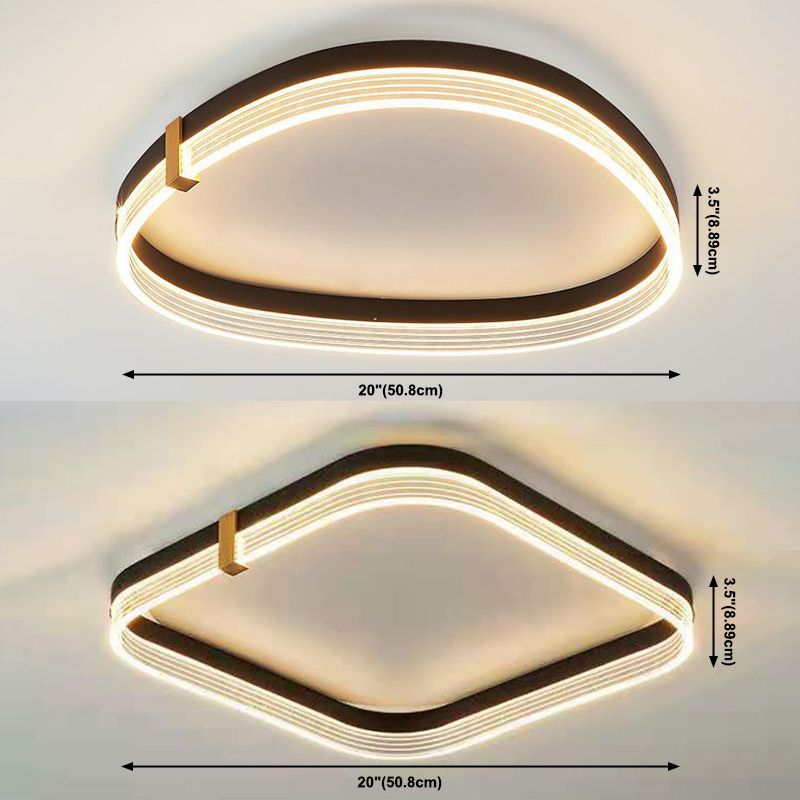 Luminaires encastrés de style moderne Ring Plafonniers encastrés à LED en acrylique à 1 lumière