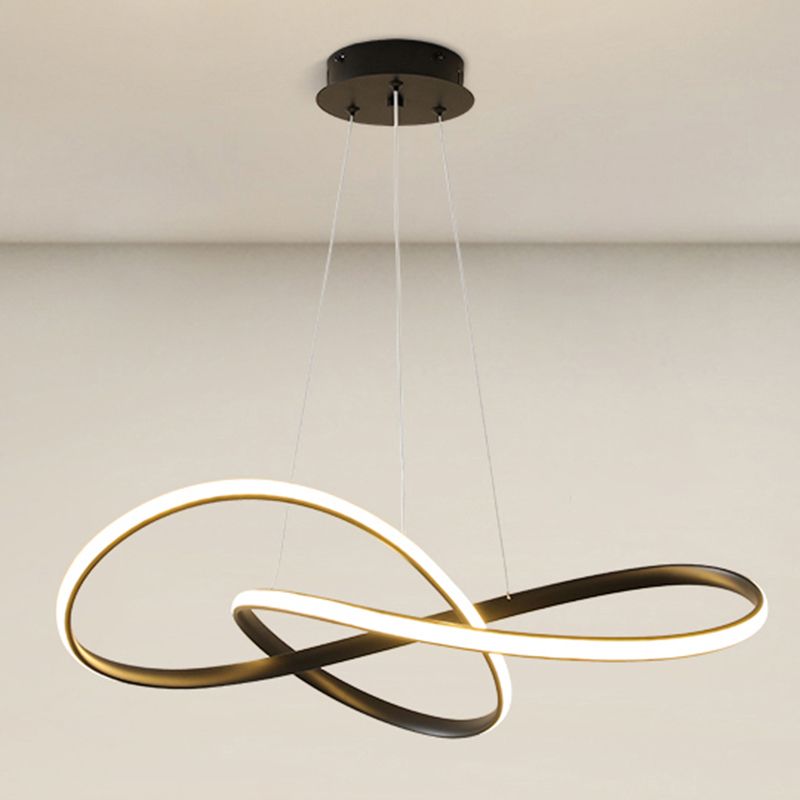 Modern Twisting Chandelier Pendant Light Metal Single Light Chandelier