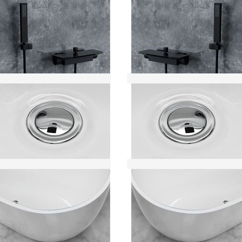 Modern Acrylic Bathtub Freestanding Soaking Bathtub with Drain Bathtub and Overflow Hole
