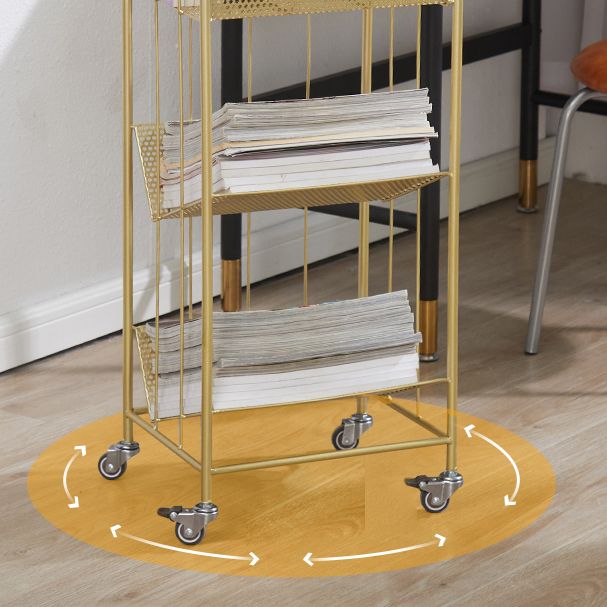 13.8"L Glam Style Bookcase Open Back Shelf Bookcase for Office and Study Room