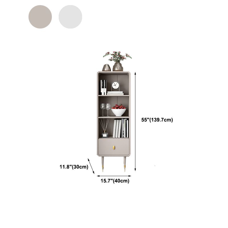 Solid Wood Bookshelf Modern Standard Bookshelf 10.5" W with Drawers