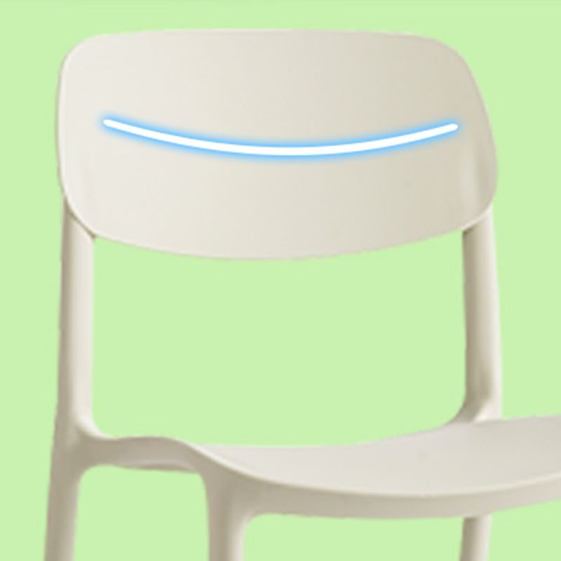 Glam Style Dining Room Chair Plastic Open Back Chair for Indoor