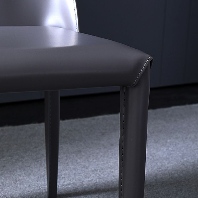 Modern Simple Side Chair Faux Leather Side Dining Chair for Living Room
