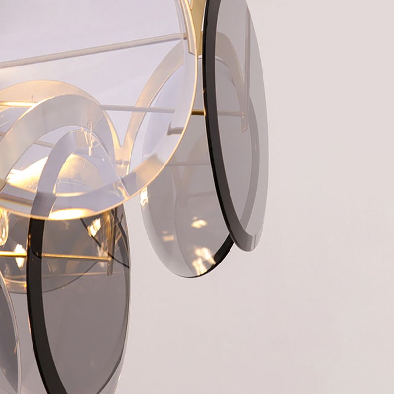 Nordic Metal Chandelier Geometric Pendant Lamps with Clear Glass for Living Room