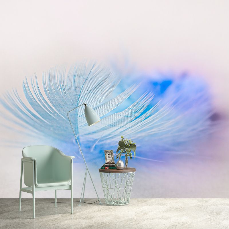 Contemporary Non-Pasted Wallpaper Photography Stain Resistant Feather Pattern Bedroom