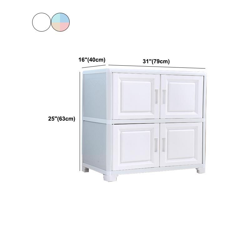 Contemporary Style Wardrobe Plastic Home Wardrobe Closet with Doors