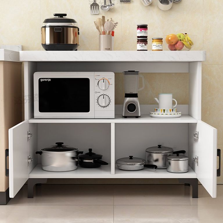 Engineered Wood Sideboard Modern Dining Server with Stone Countertop for Living Room