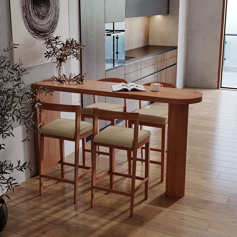 Modern 1/3/5 Pieces Bar Table Set Rubber Wood Counter Table for Living Room