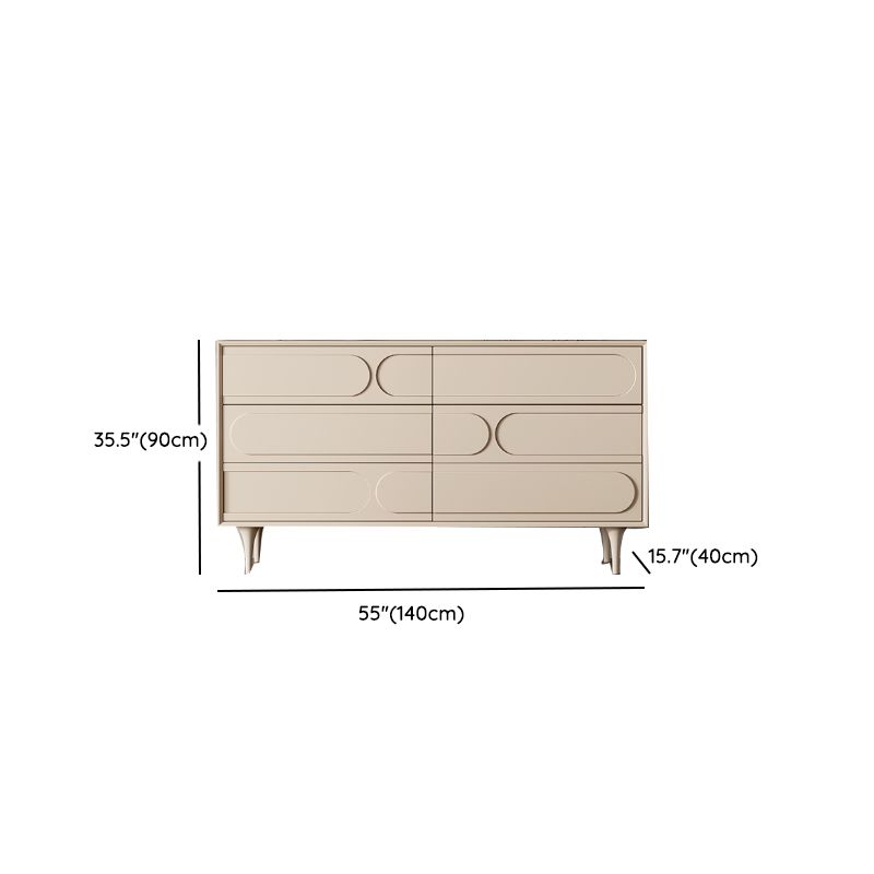 Modernism Horizontal Double Dresser Dresser with Drawers Storage for Bedroom
