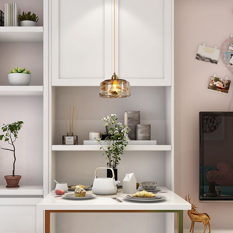 1 lumière géométrique léger pendentif moderne de verre simple de verre de verre pour le restaurant