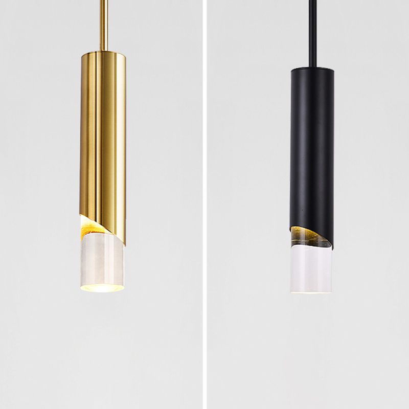 Acryl cilindrisch LED hanglamp in moderne creatieve stijl smeedijzeren hangende lamp voor slaapkamer