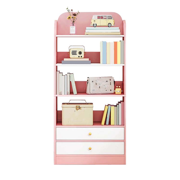 Modern Rectangle Bookcase Wooden Closed Back Bookshelf with Shelves