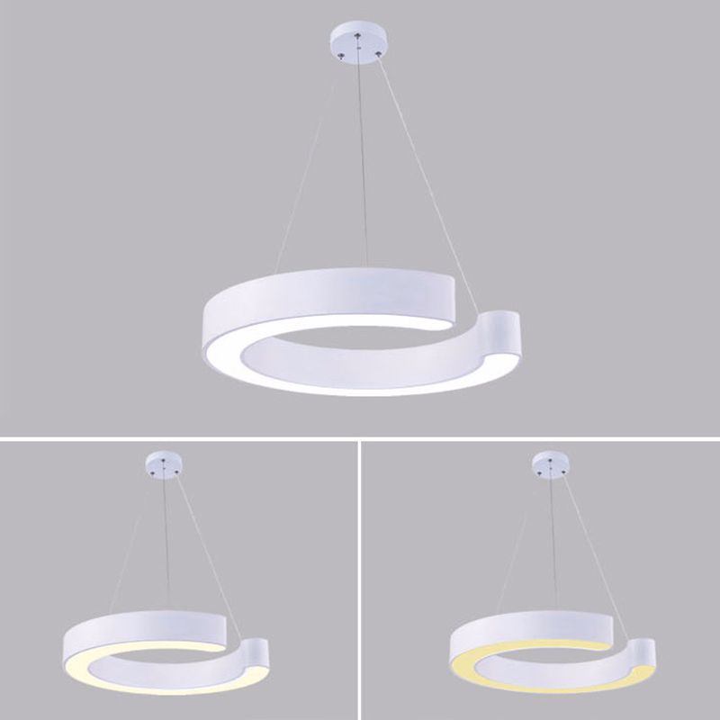 Minimalist C Shaped Hanging Lighting Acrylic Office LED Commercial Pendant Light Fixture