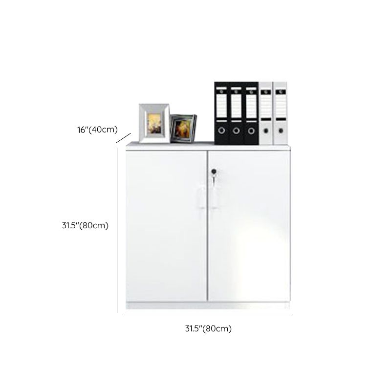 Modern File Cabinet White Wooden Frame Storage Lateral File Cabinet