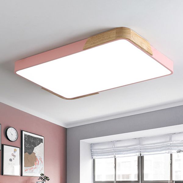 Rectangle Flush Mount Fixture Contemporary Metal 1 Light Flush Light