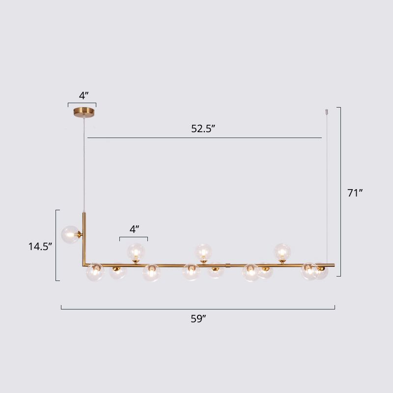 Ball Hanging Island Light Postmodern Glass Suspension Candant Light per sala da pranzo