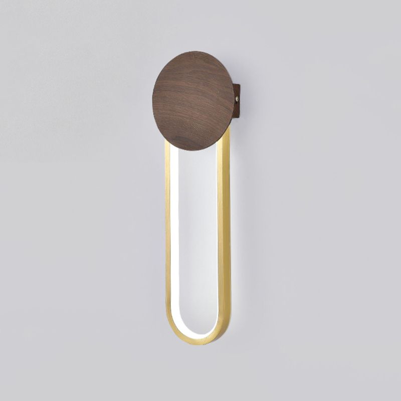 Modern LED Metal Wall Sconce Circular Shape Wall Light with Acrylic Shade for Bedroom