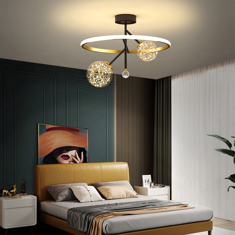 Fixations modernes de la lumière du Mont-Flush Spherical Flush Mount Ceiling Fixture