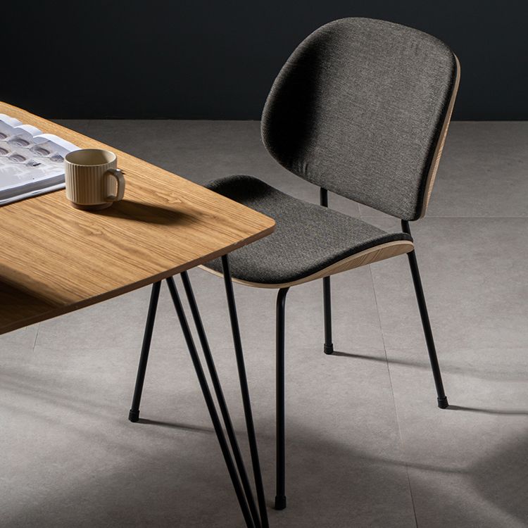 Modern Style Kitchen Chair Dining Armless Chair with Metal Legs