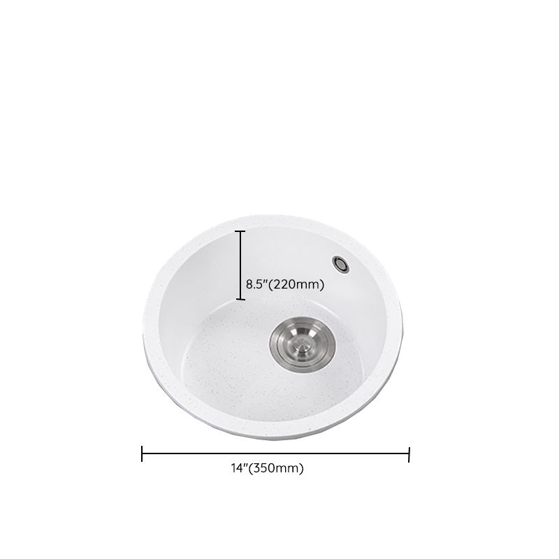 Contemporary Style Kitchen Sink Overflow Hole Design Drop-In Quartz Kitchen Sink