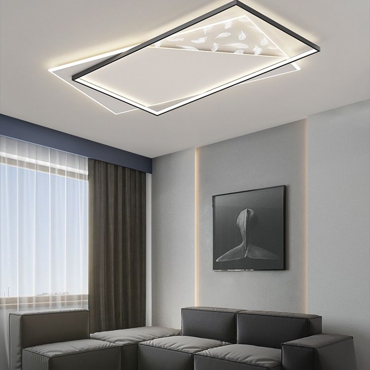 Lampe encastrée en fer forgé de plafond suspendu de salon de plume simple moderne LED