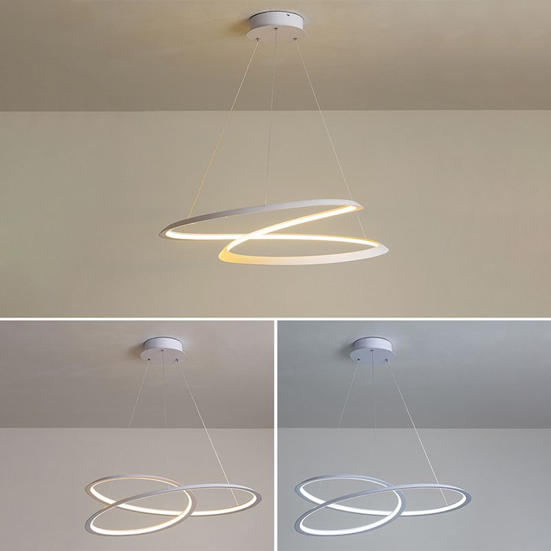 Twisting Hanging Pendant Light Modern Acrylic Dinning Room LED Pendant Lighting Fixture