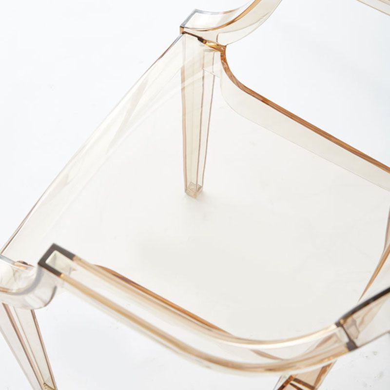 Chaise latérale de salle à manger à dossier ouvert au design moderne, fauteuil de salle à manger en plastique pour la maison