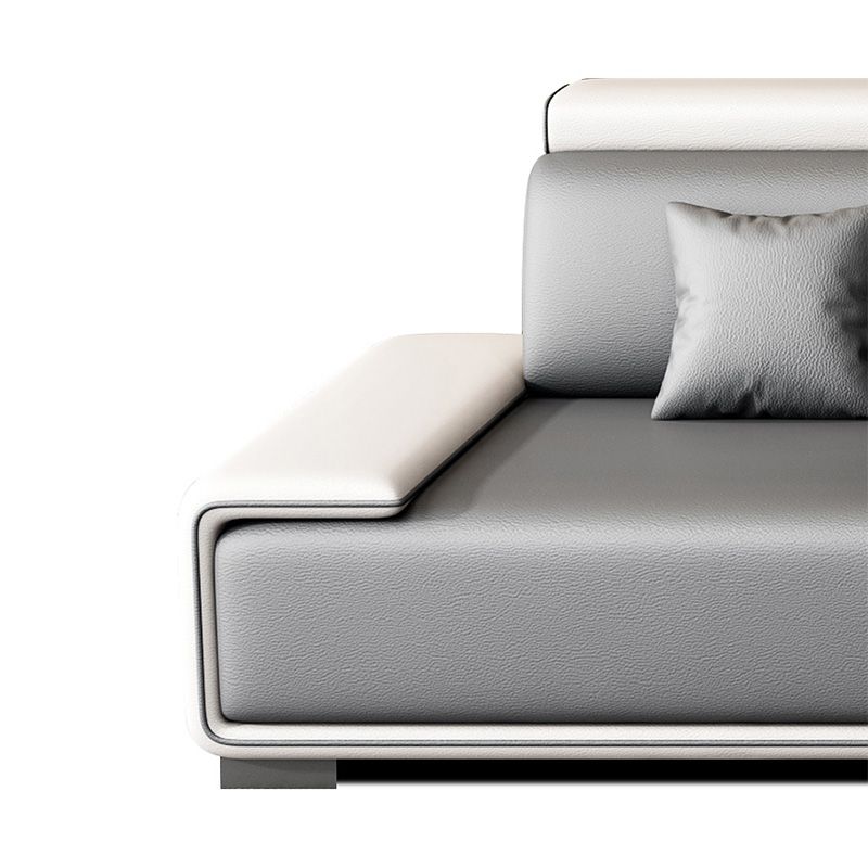 132"L Modern 5-Seat Sectional Fabric Cushion Back Sofa and Chaise