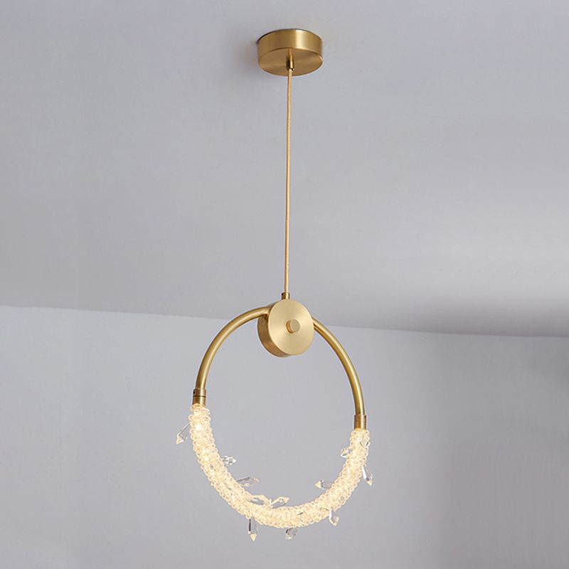 Kupferring -Anhänger Lichtkristall zeitgenössische LED Hängende Leuchten