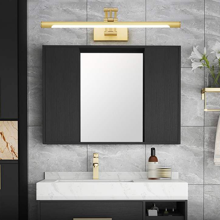 Metal Linear Shape Wall Sconce Modern Style 1 Light Mirror Wall Mount Light