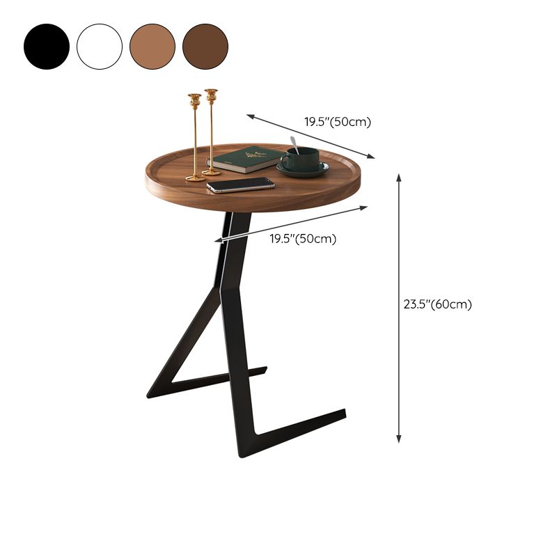 Metal and Wood Side Table Contemporary End Table for Living Room