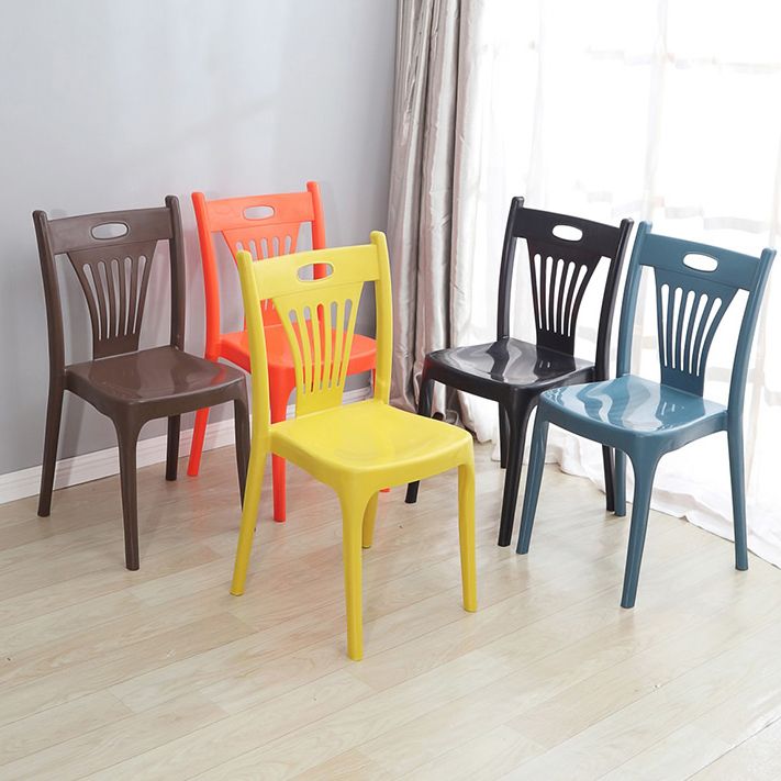 Sillas de comedor de estilo nórdico, sillas laterales de plástico sin brazos para cocina (juego de 4)