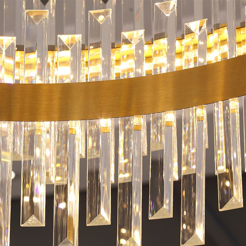 Luces colgantes de forma redonda Candelera de cristal para el comedor de la sala de estar