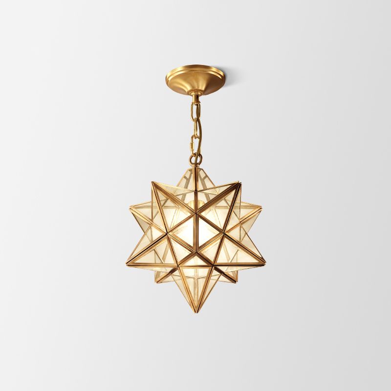 Gold Single-Bulb Ceiling Light Simplicity Metal Geometric Shaped Hanging Pendant Light