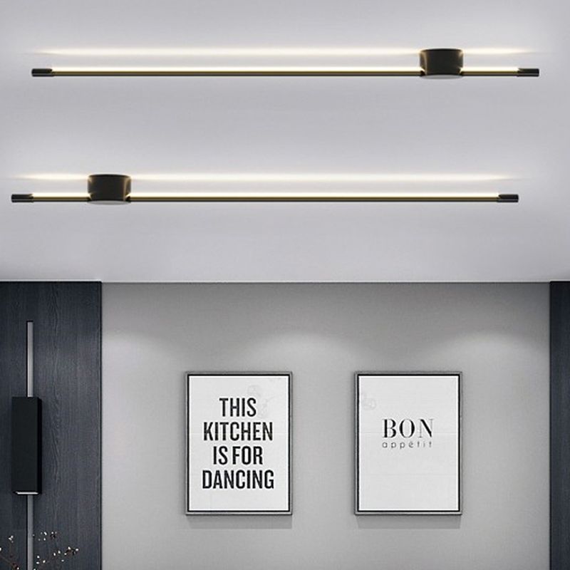 Control remoto RGB Luz de la plataforma Moderna Moderna larga Lámpara de pared LED decorativa de ambiente en negro