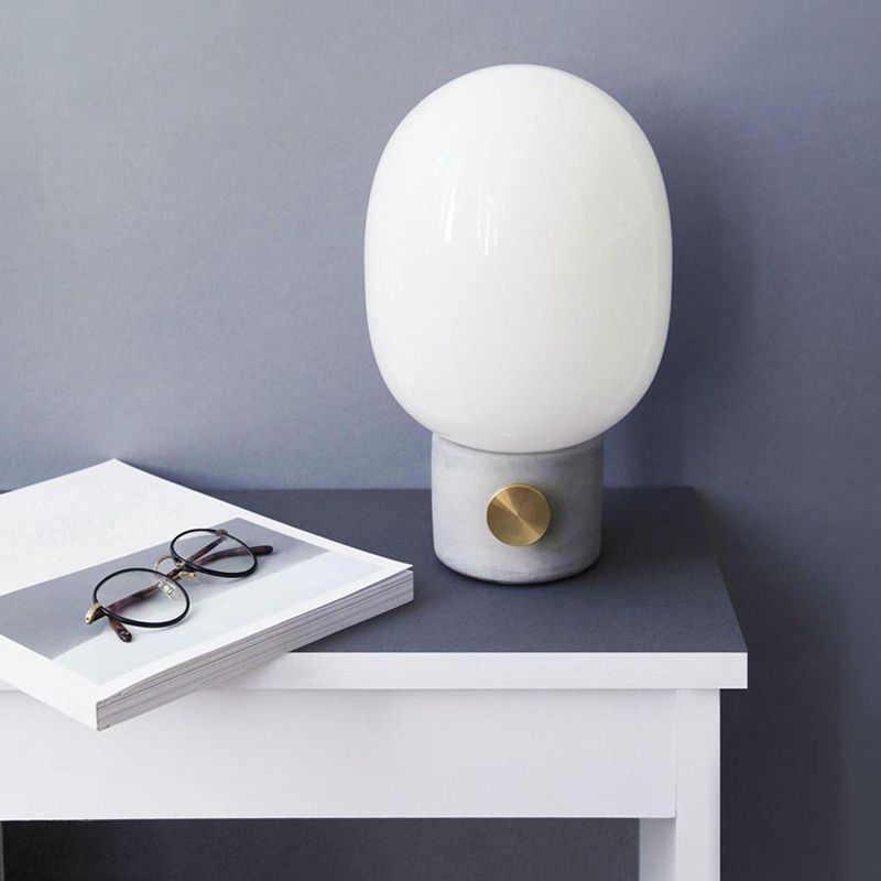 Nordic Style Simple Marble Table Lamp Modern Style Glass Desk Lamp for Study Bedroom