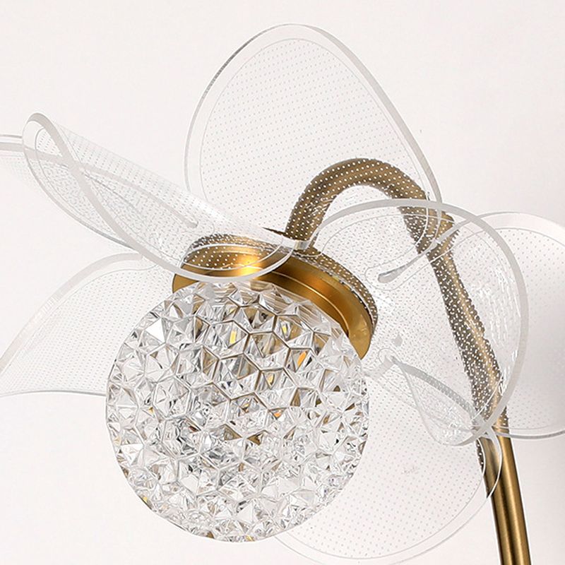 Contemporary Wall Sconce Flower Wall Light Fixture with Acrylic and Metal for Bedroom