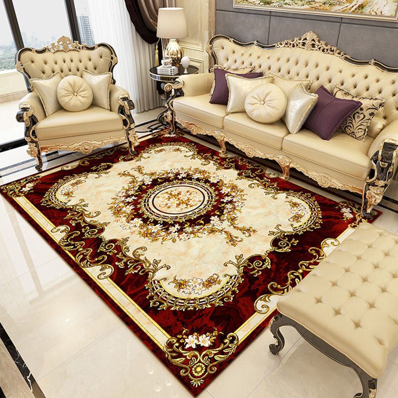 Stijlvol traditioneel tapijt Medallion Print Polyester Area Tapijt Anti-slip gebied Rug voor thuisdecoratie