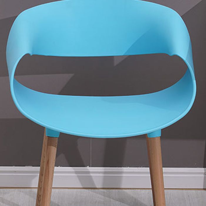 Contemporary Style Dining Chair Dining Arm Side Chair with Wooden Legs