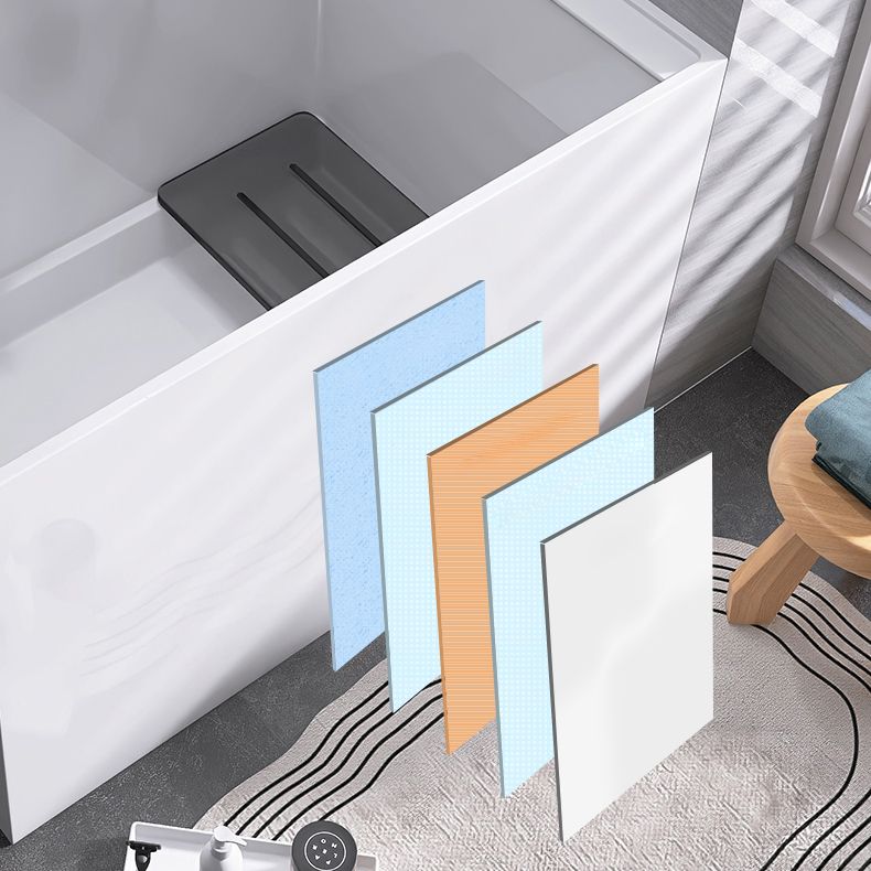 Modern Rectangle White Bathtub Acrylic Freestanding Soaking Bathtub with Drain Bath Tub