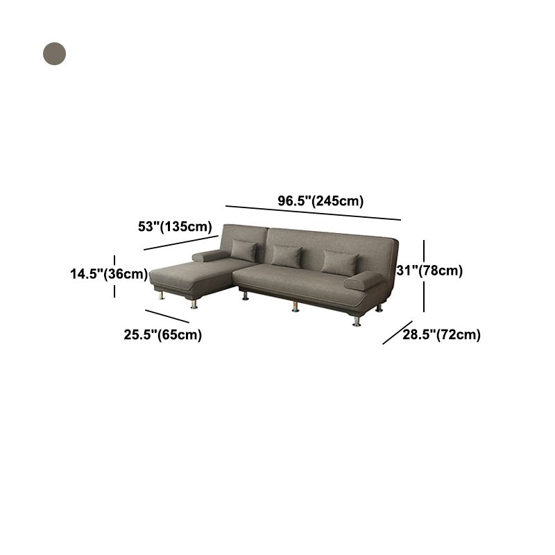 Modern Fabric/Faux Leather Sofa with Pillow Top Arm for Living Room