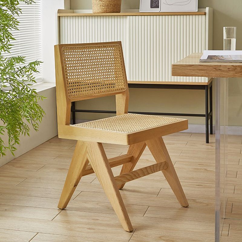 Traditional Dining Set 1/5/7 Pcs Rectangle Solid Wood Dining Table with Armless Chairs