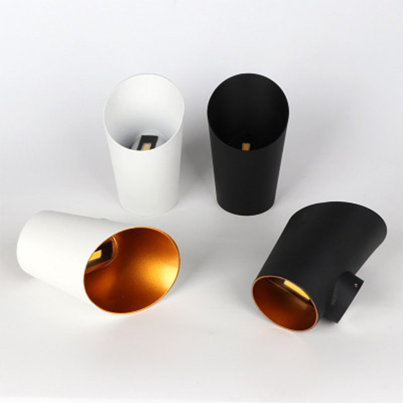 Modern Style Cylinder Shade Wall Lamp Metal 2 Light Sconces for Outdoor