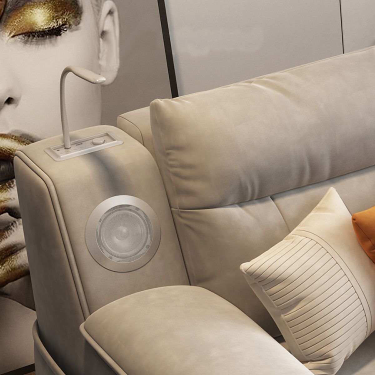 32" Wide Scandinavian Sofa Futon Foldable Sleeper Sofa with Storage